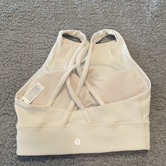 Lululemon Energy Bra long line  - Size 4 rib color cream - Picture 3 of 5
